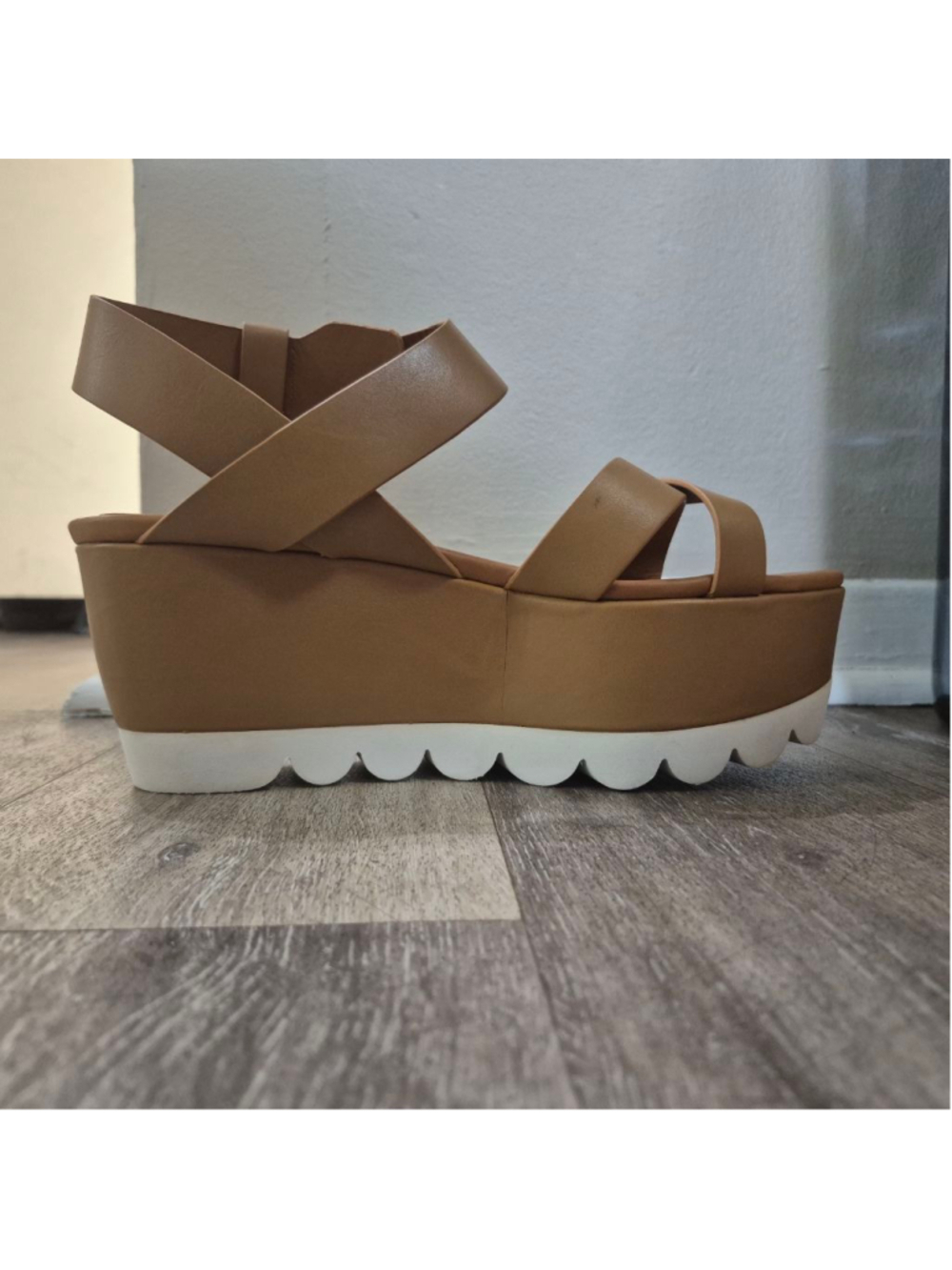 Women's See By Chloé Brown & White Wedge Sandals Size 9.5
